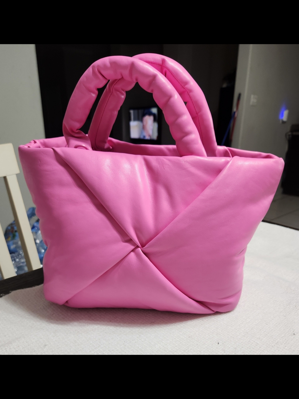 Pink Quilted Design A NEW DAY Tote Bag